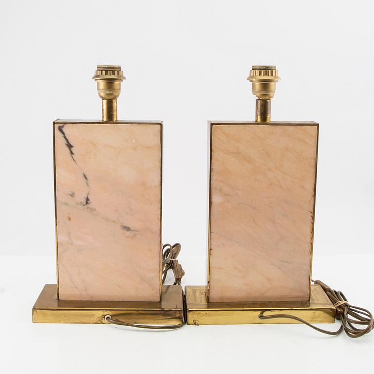 Table lamps, a pair, likely France, late 20th century.