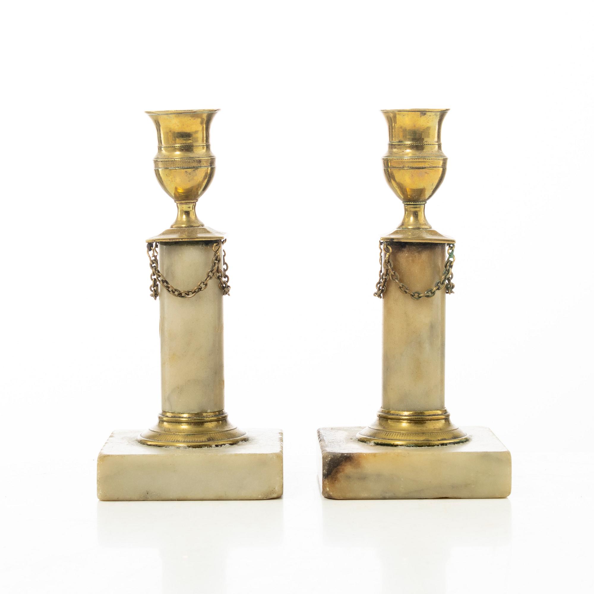 Candelabras, a pair, late Gustavian, circa 1800.