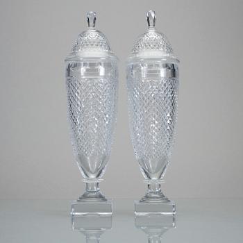 POKALER, ett par, glas, "Kent", Kosta, 1900-tal.