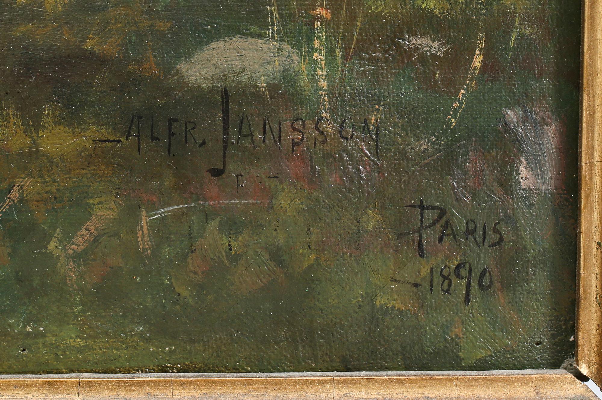 ALFRED JANSSON, olja på duk, signerad och daterad 1890.