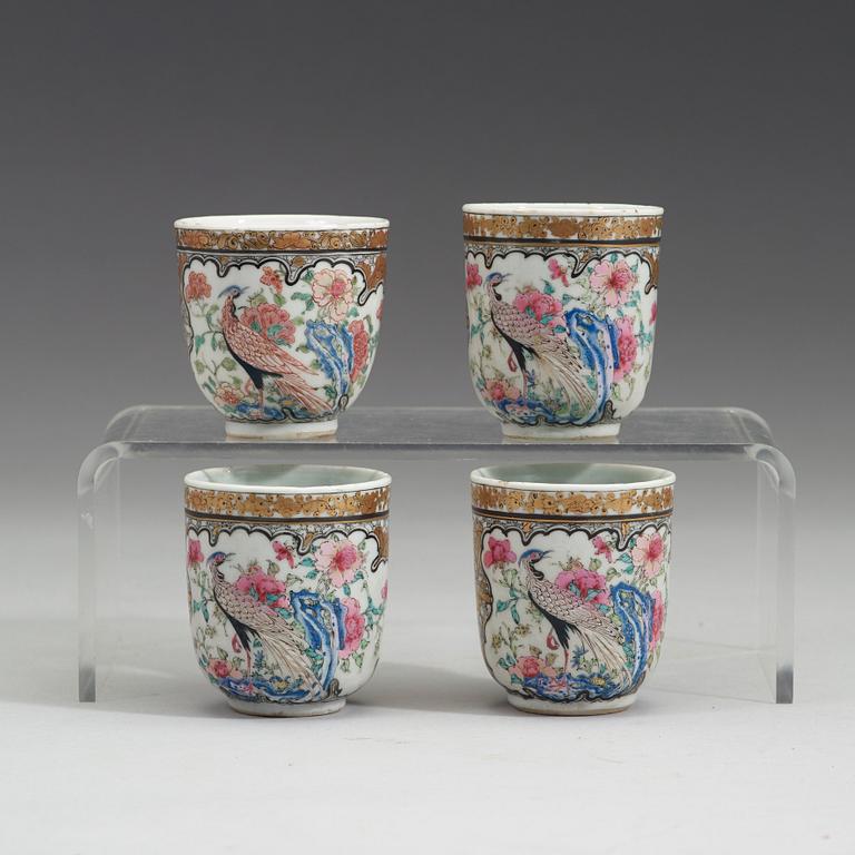 A Chinese export porcelain part tea service, Qing dynasty, Yongzheng (1723-1735).