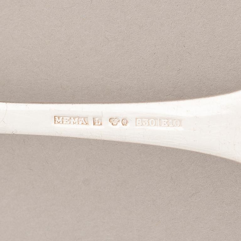 A 30-piece set of 'Torne River Valley' silver cutlery with engraved floral decoration, Sweden 1976-97.