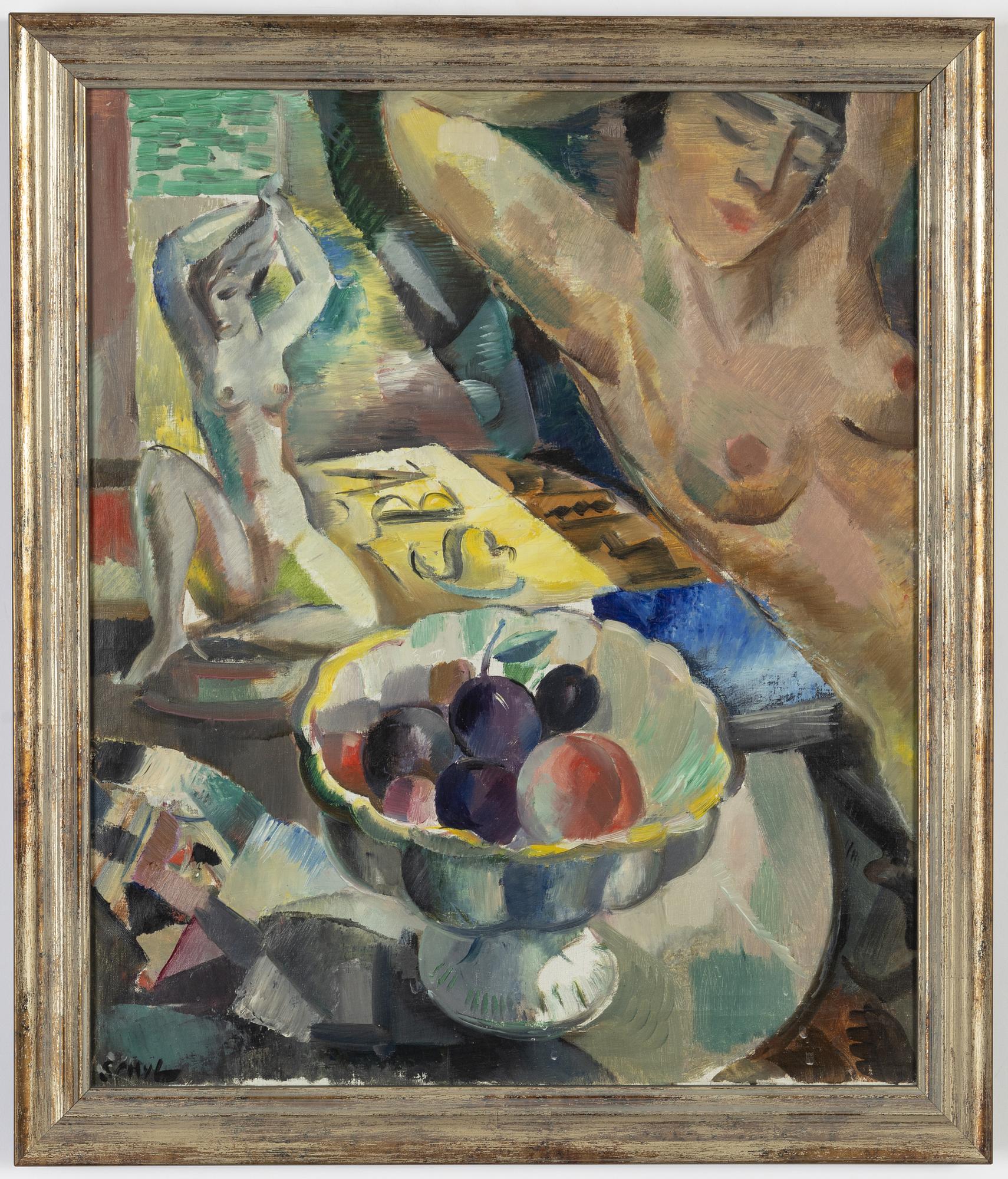 Jules Schyl, olja på duk, signerad.