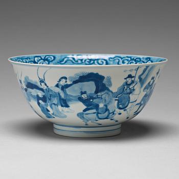 614. A blue and white bowl, Qing dynasty, Kangxi (1662-1722).