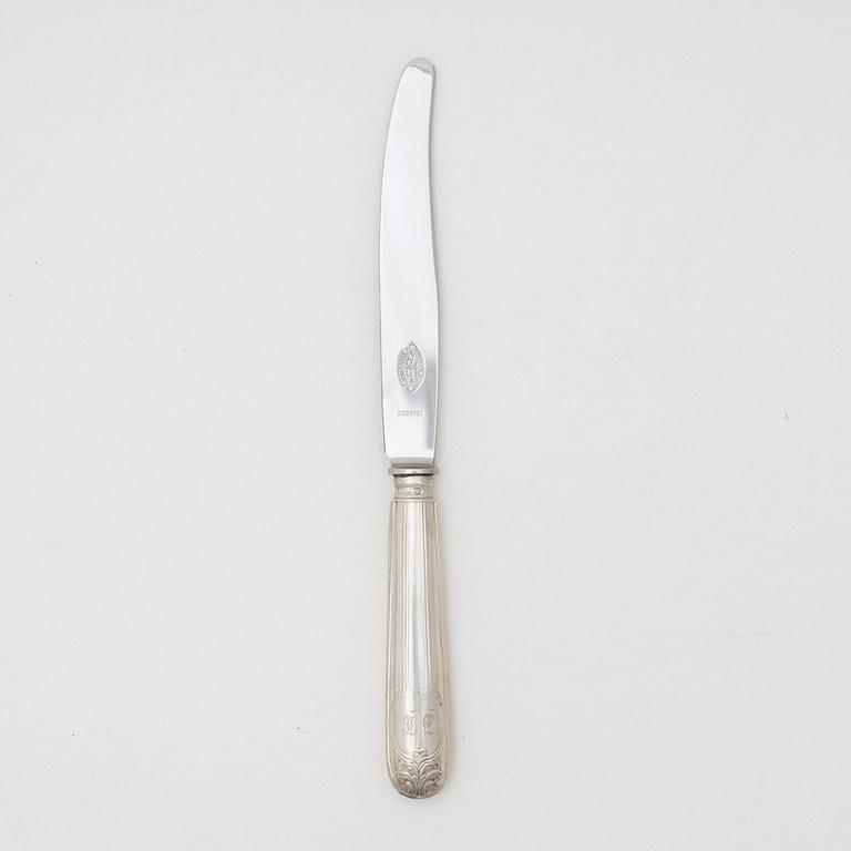 Gustaf Möllenborg, a set of twelve Swedish silver dinner knives, mark of Gustaf Möllenborg, Stockholm 1824-1826.