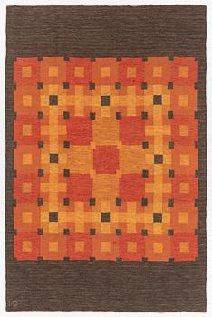 Rug, flat weave, signed HD (MD?), approx. 240 x 160 cm.