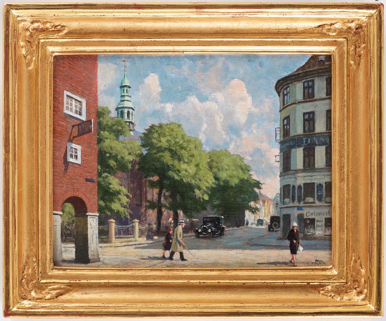 Paul Fischer, Summer day at the Reformed Church in Copenhagen.