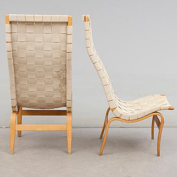 FÅTÖLJER, 1 par, "Eva hög", Bruno Mathsson, för Firma Karl Mathsson, Värnamo, 1900-talets andra hälft.