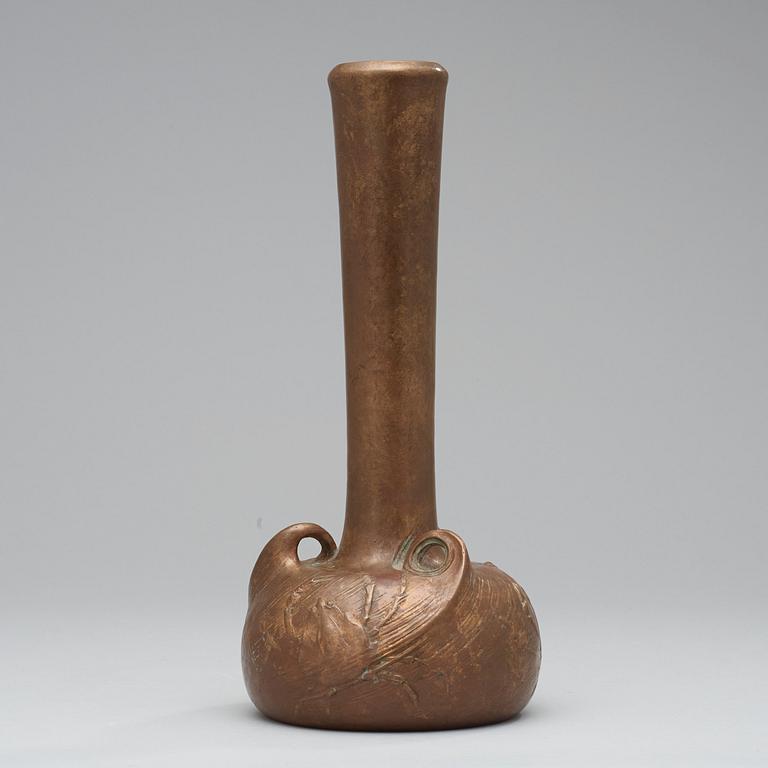 An Emy Wahlström Art Nouveau patinated bronze vase by AB Hugo Elmqvist, Stockholm.
