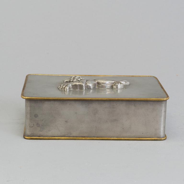 A Svenskt Tenn pewter and brass box,  Stockholm 1930.
