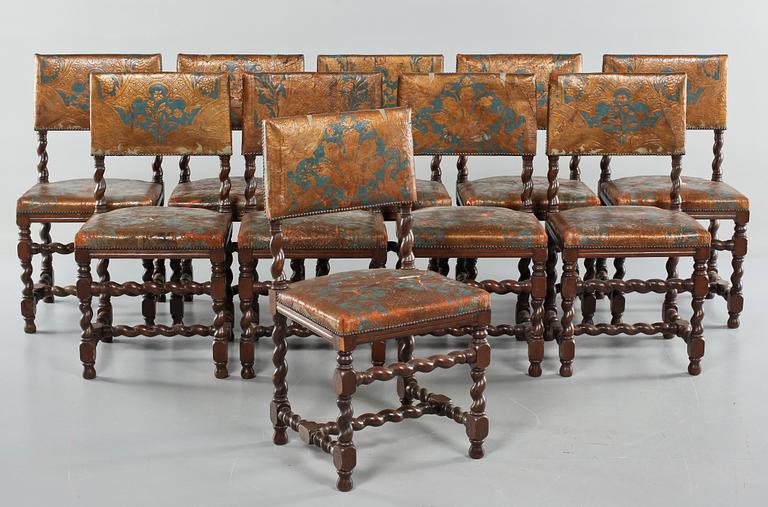 STOLAR, 10 st, barockstil, omkring år 1900.
