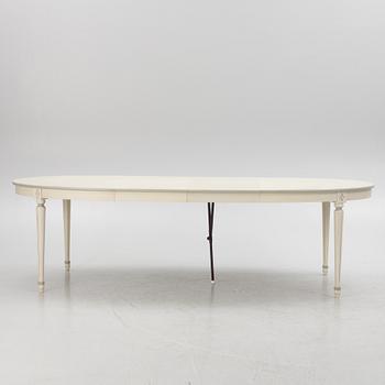 Dining table, 2 armchairs, 6 chairs, Gustavian style, "Old Sweden", Åmells furniture, late 20th century.