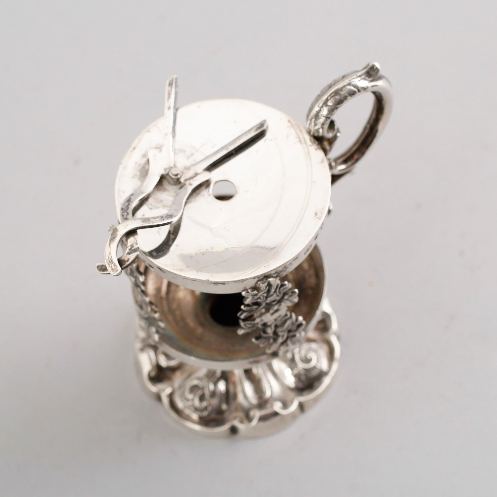 VAXSTAPELHÅLLARE, silver, svenska stämplar, 1858. Vikt ca 76 gram.