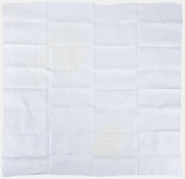 Signe Sohlman, two linen damask table cloths, 'Drakmönstret'.