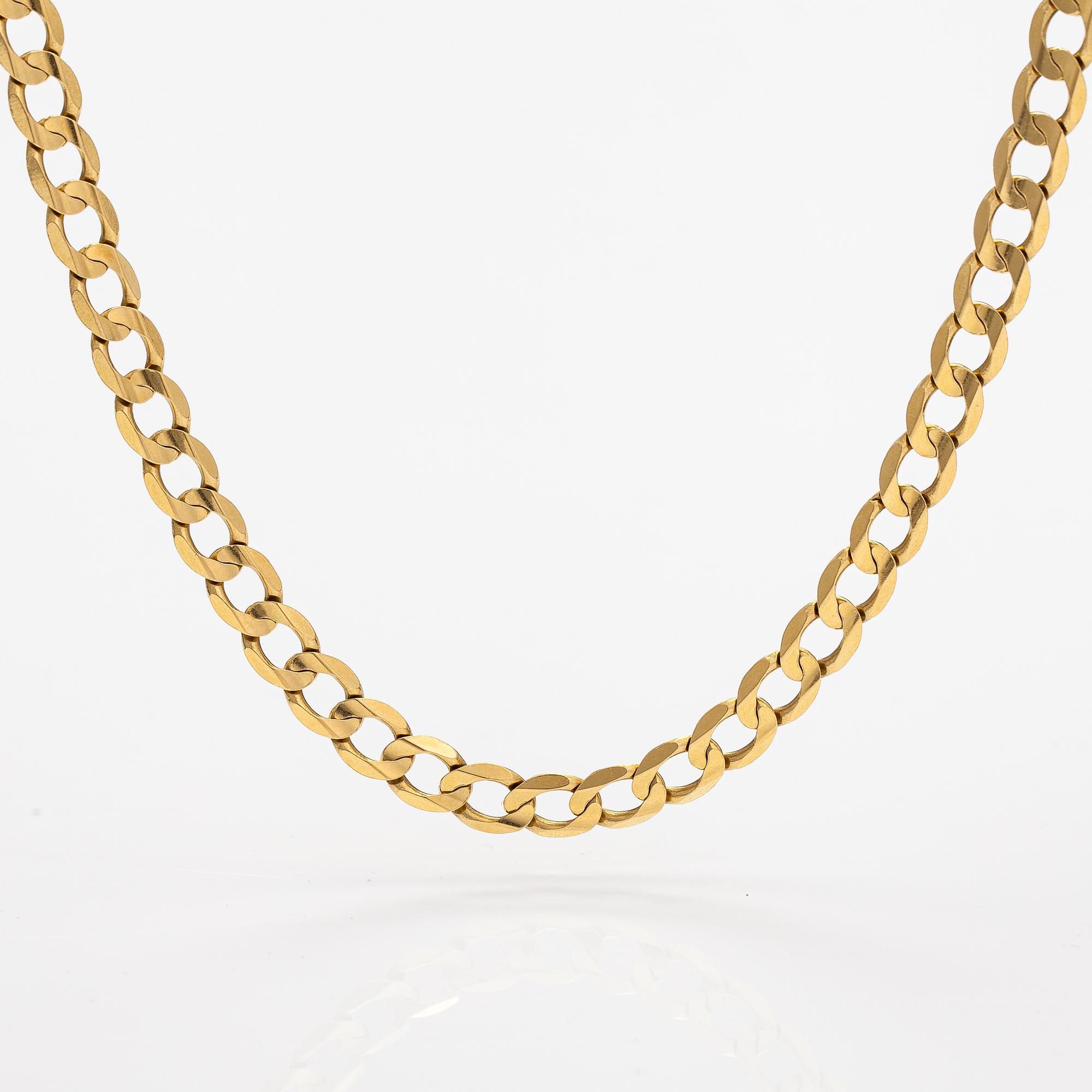 An 18K gold necklace. Unoaerre, Italy.