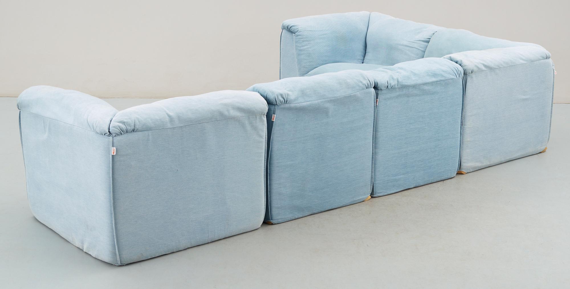 MODULSOFFA / SOFFA, 5 delar, Möbelmontage, Sverige, 1900-talets slut.