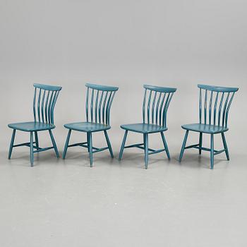 STOLAR, 4 st, "Åkerblomstolen", formgiven av Gunnar Eklöf, 1900-talets mitt.