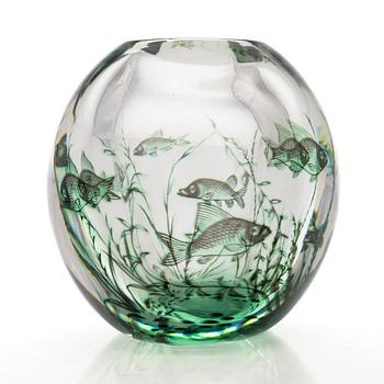 Edward Hald, vas, "Fiskgraal", signerad.