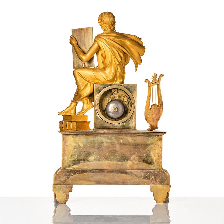 A French Empire mantle clock, early 19th century.