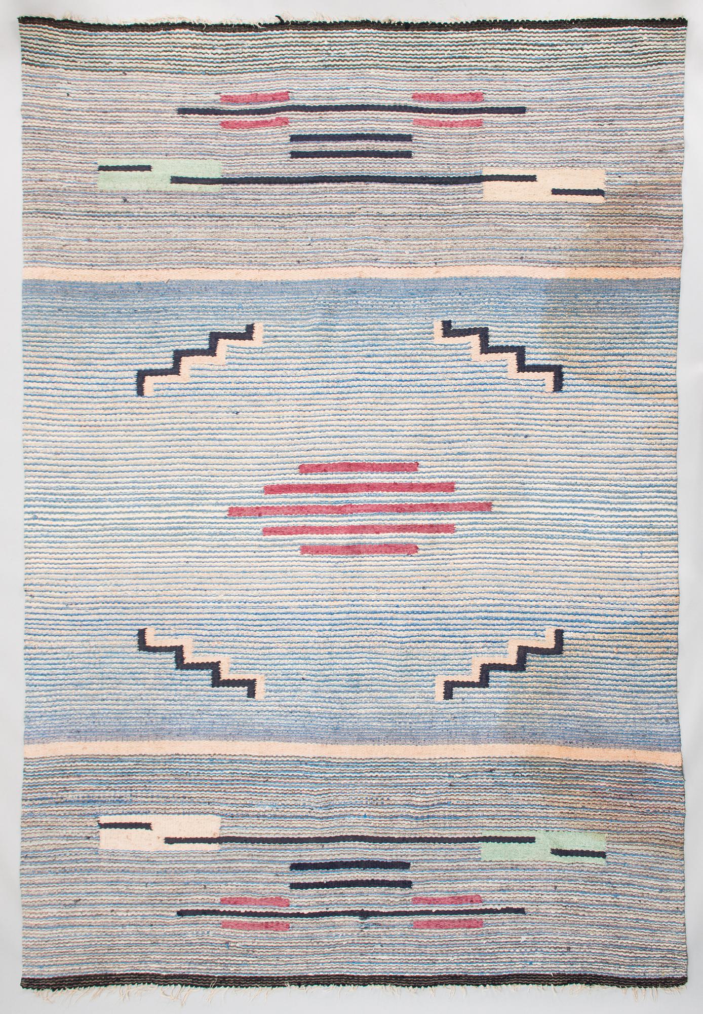 A 1930's Finnish rag rug. Circa 325 x 225 cm.