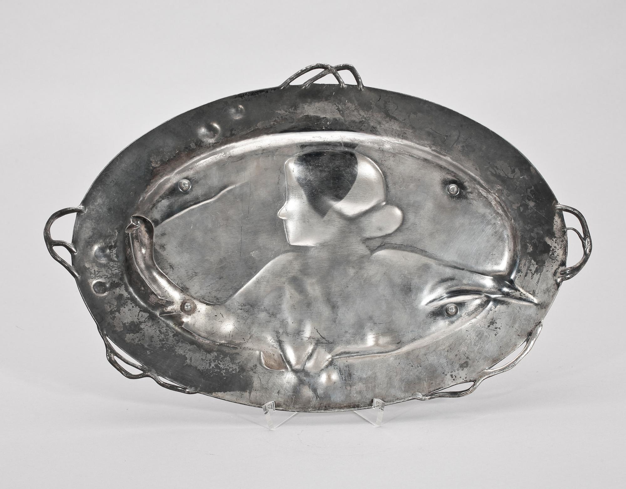 PRYDNADSFAT, vitmetall, jugend, troligen WMF, tidigt 1900-tal.