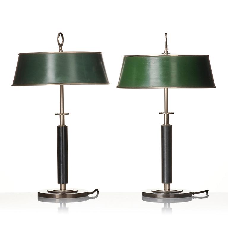 Erik Tidstrand, a pair of table lamps, model "27524", Nordiska Kompaniet, 1920-30s.