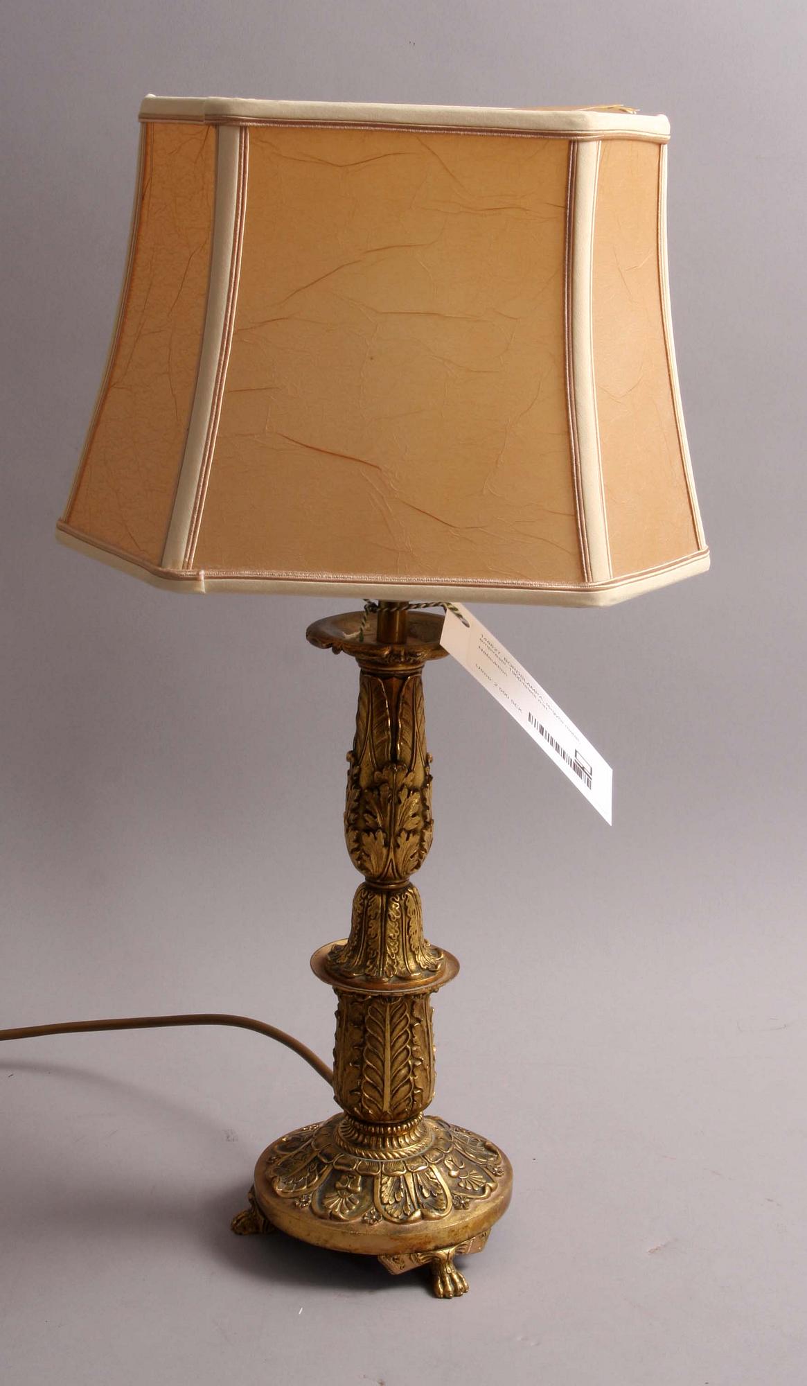 BORDSLAMPA, metall, empirestil, 1900-talets mitt.