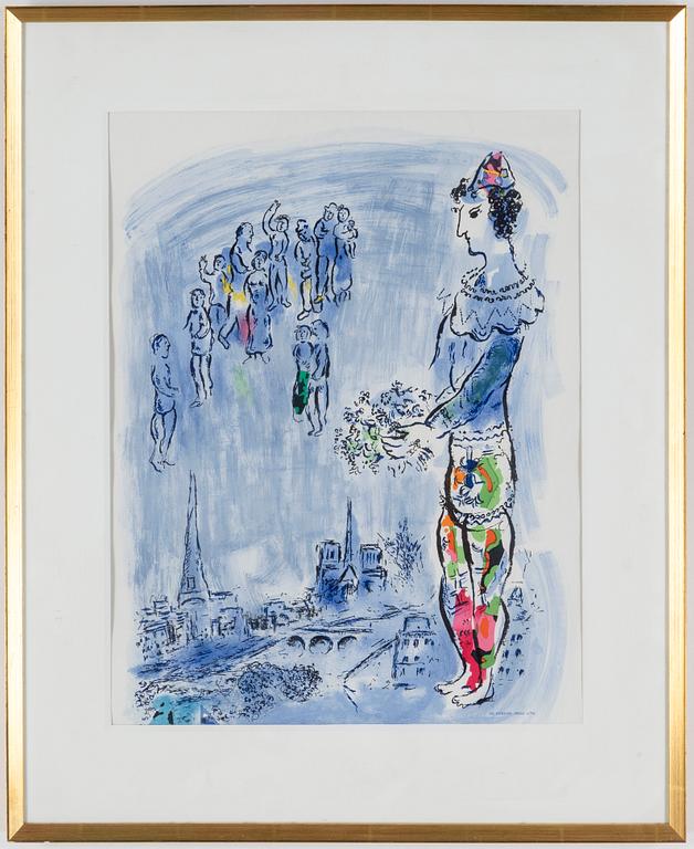 MARC CHAGALL, efter. Färglitografisk affisch, 1969-70.