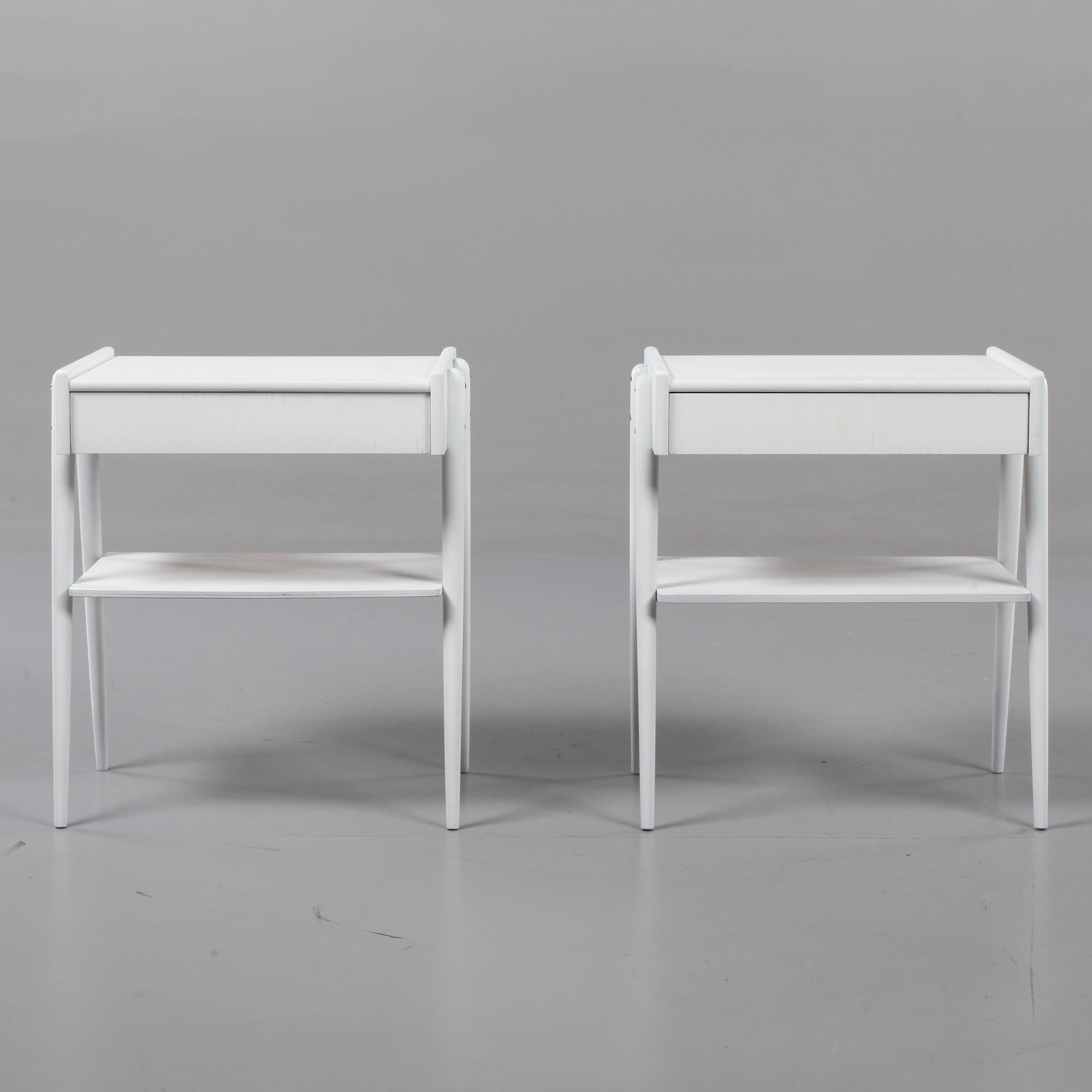 SÄNGBORD, ett par, AB Carlström & Co Möbelfabrik, Sverige, 1950-tal.