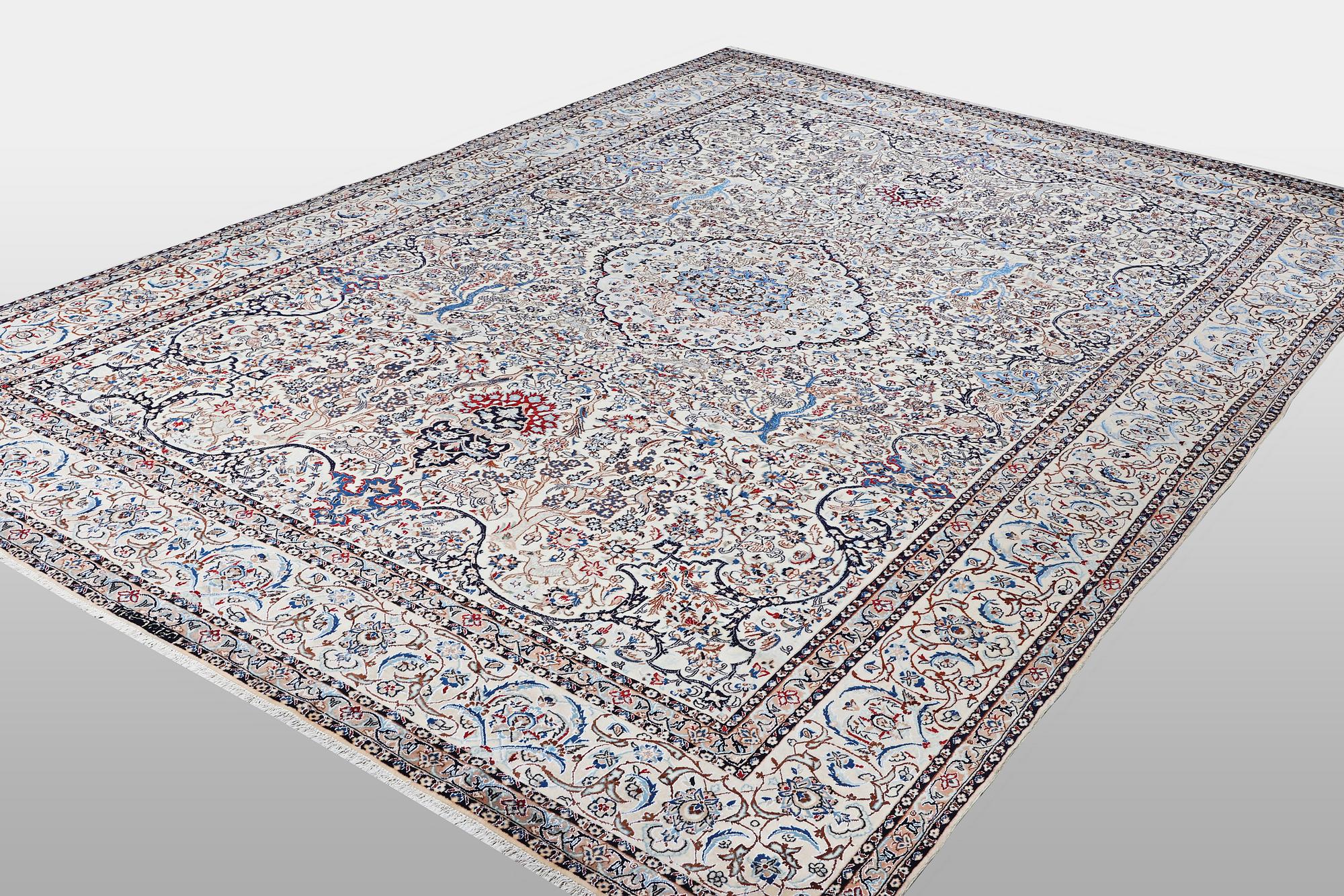 A carpet, Nain, 9 LAA, part silk, ca  484 x 335 cm.
