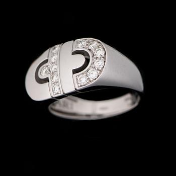 A RING, brilliant cut diamonds, 18K white gold. Bulgari "Parentesi".