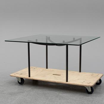 GEORG TOTH, an iron and glass coffee table, signed G. Toth and dated 1998.