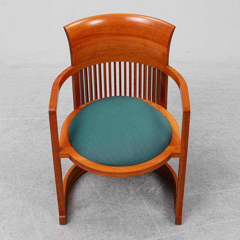 FRANK LLOYD WRIGHT, ARMCHAIR,  model no 606 "Barrel Chair", Cassina 1980-tal.