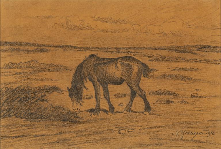 NILS KREUGER, blyerts, signerad och daterad 1910.