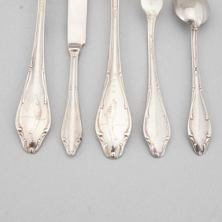 A Silver Cutlery Set, "Märtha", MGAB, Uppsala, and Wallin & Thorsen, Borås, some 1935 (63 pieces).