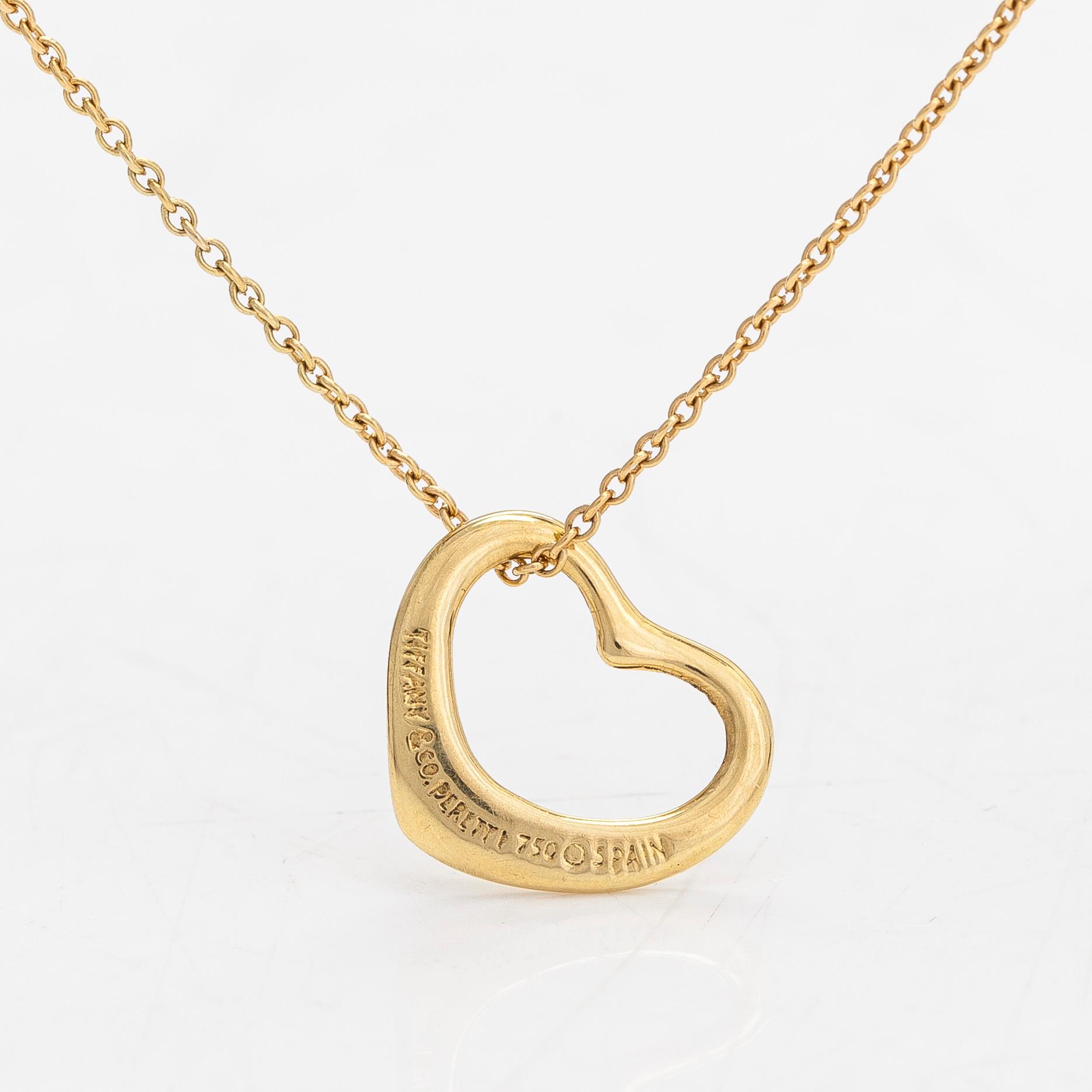 Tiffany & Co, Elsa Peretti, halsband, "Open Heart", 18K guld.