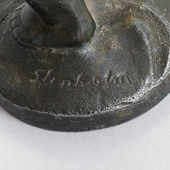 Hjalmar Stenholm, pronssiveistos, signeerattu.