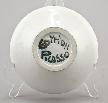 A Pablo Picasso 'Picador' faience dish, Madoura, Vallauris, France 1952.