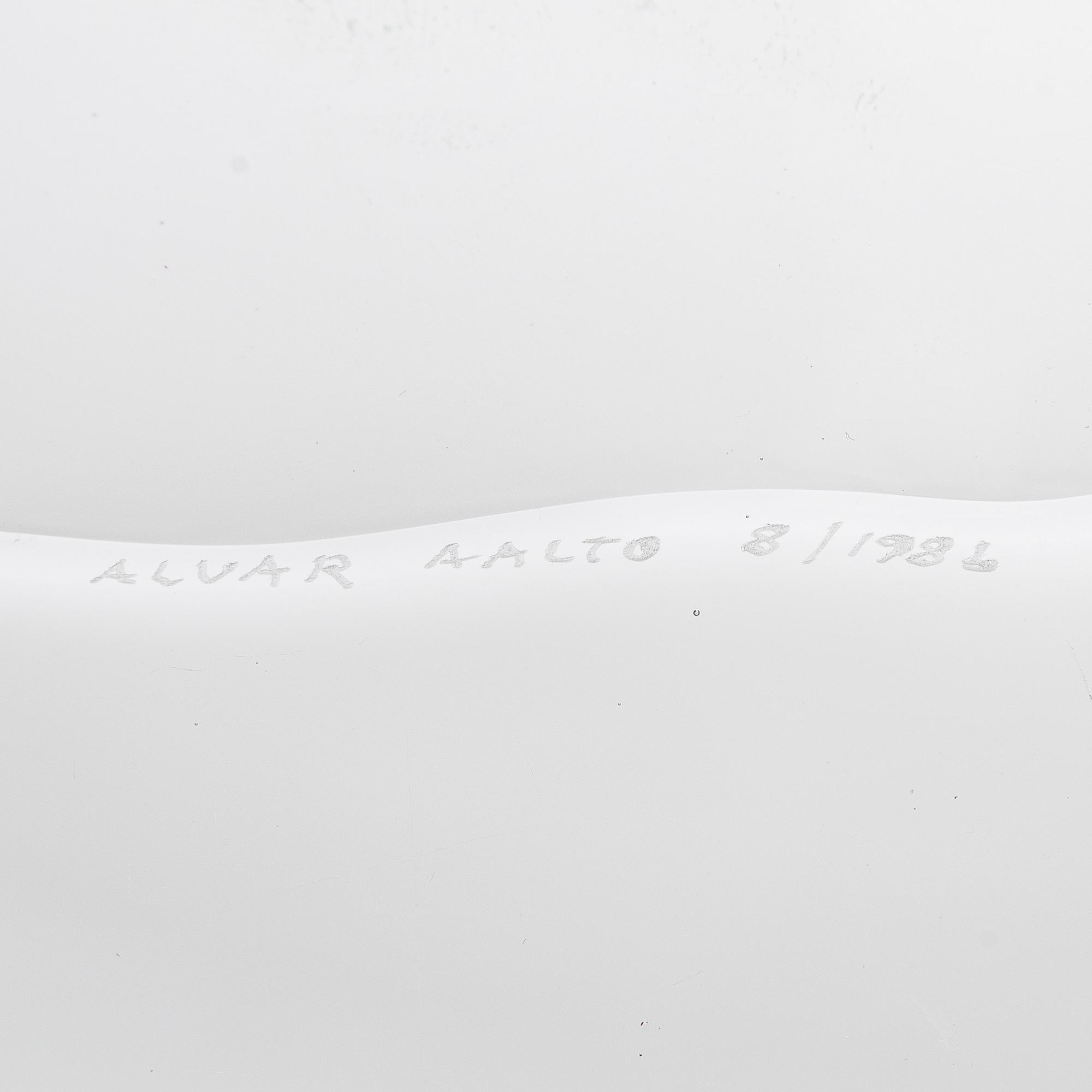 Alvar Aalto, glasskulptur, "Aalto-blomman", 3+1 delar, signerade Alvar Aalto.