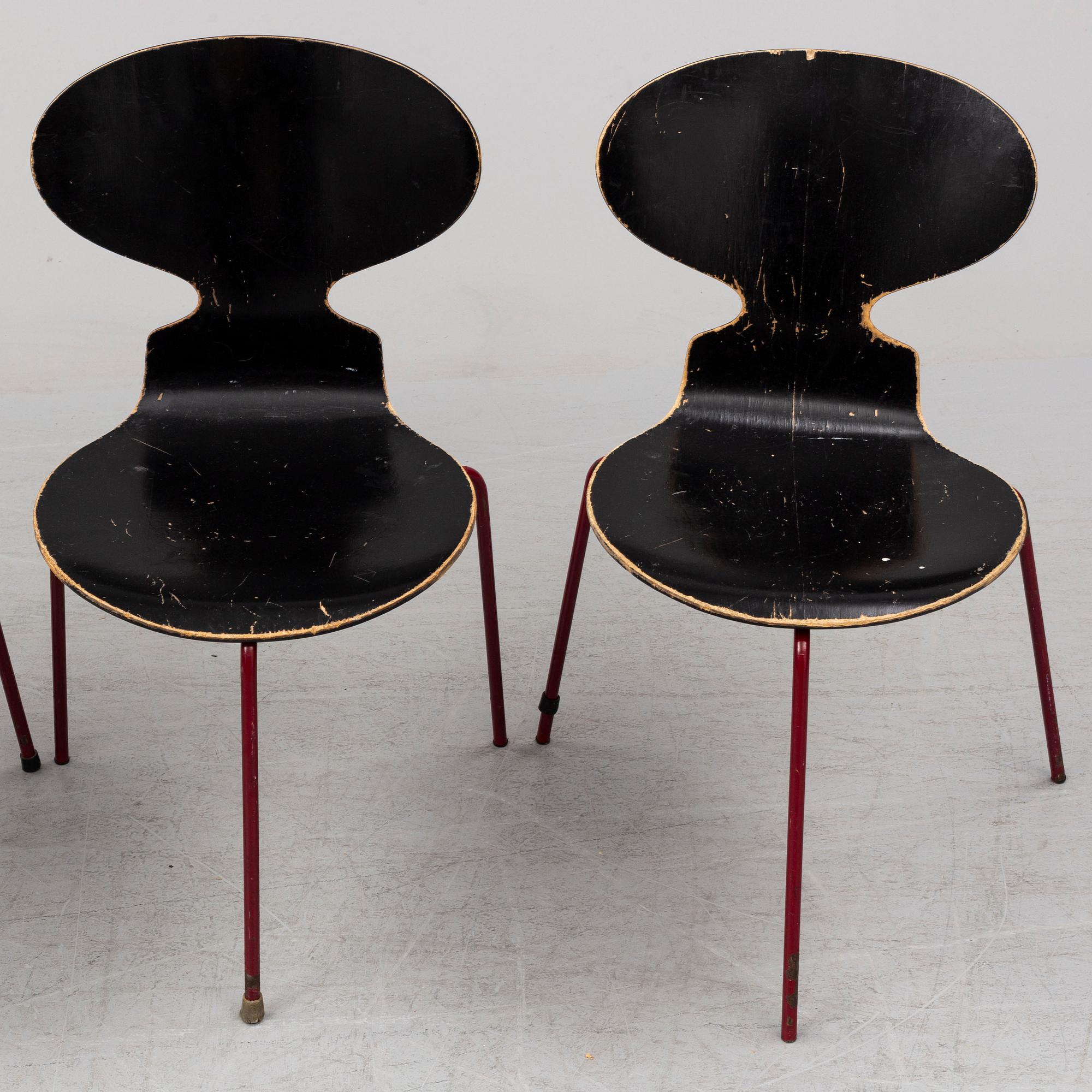ARNE JACOBSEN, stolar, 4 st, "Myran".