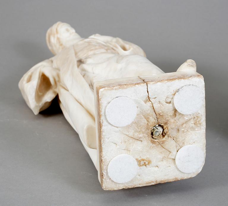 SKULPTUR, alabaster, omkring sekelskiftet 1900.