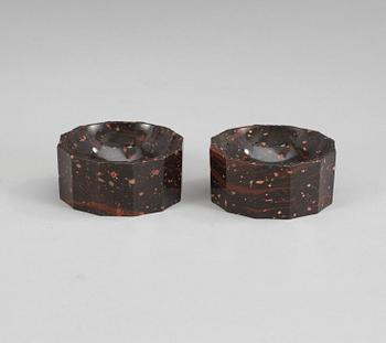 A pair of late Gustavian porphyry salts.