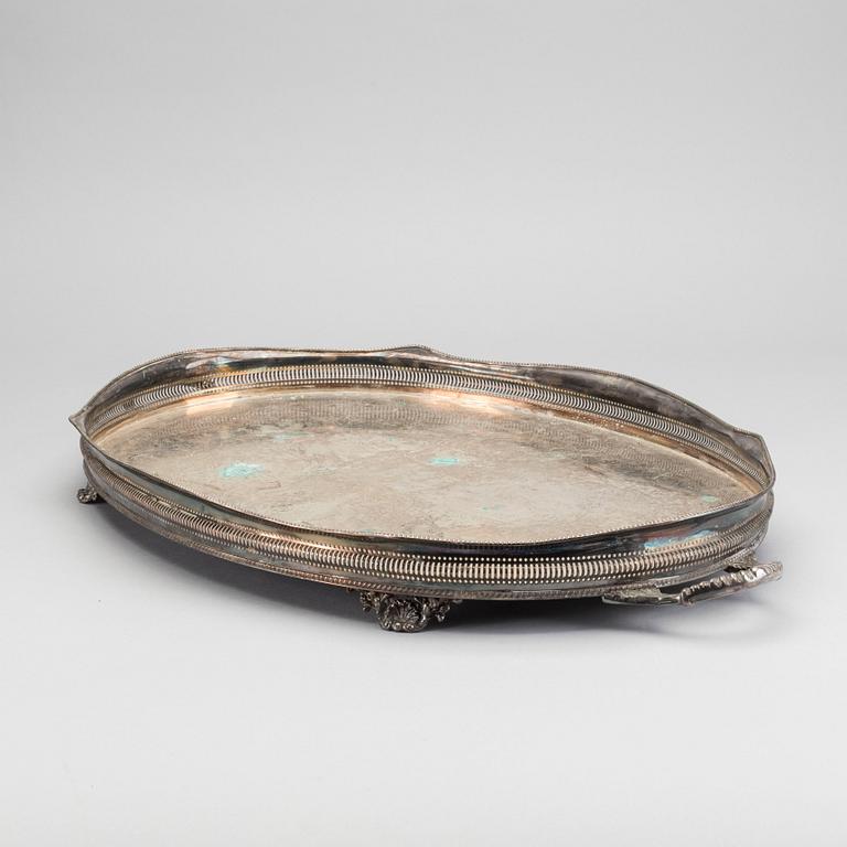 A 20th century English Sheffield silverplate tray.