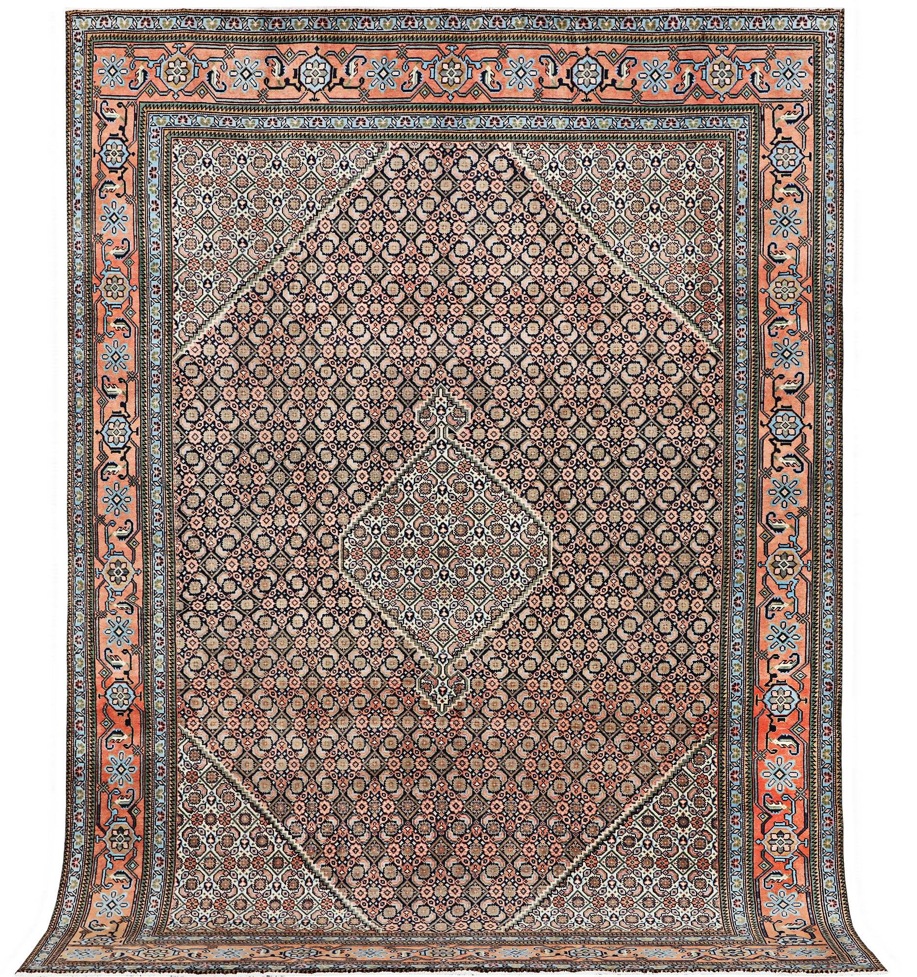 A carpet, Ardebil, c. 334 x 232 cm.