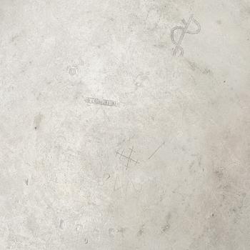 A Swedish 18th century pewter plate with unclear hallmarks.