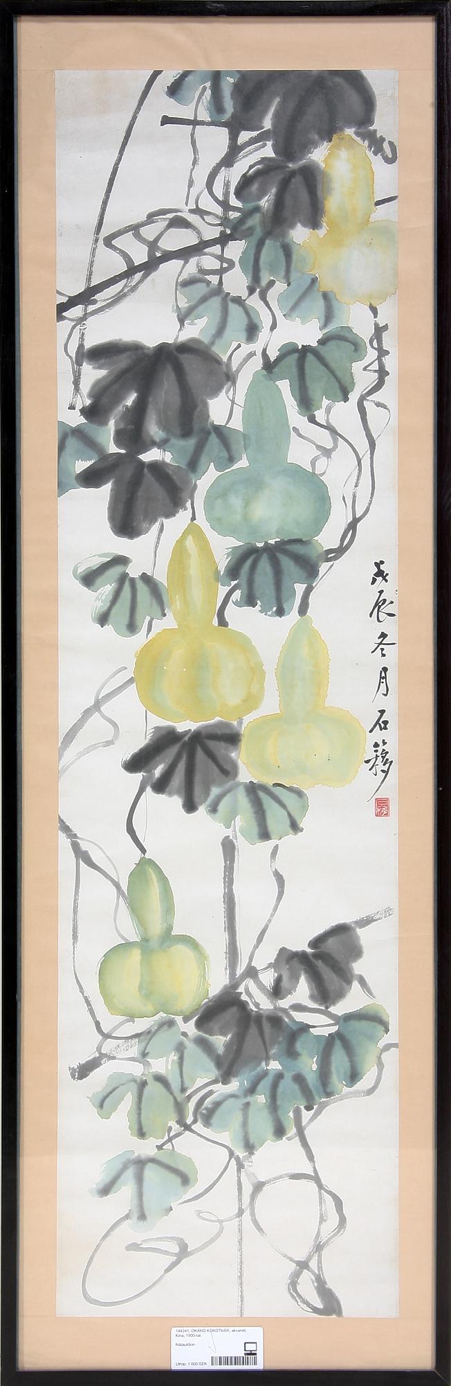 OKÄND KONSTNÄR, akvarell, Kina, 1900-tal.