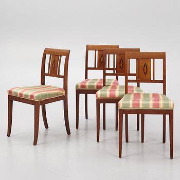 A set of four Empire chairs, southern Sweden, early 19th century.