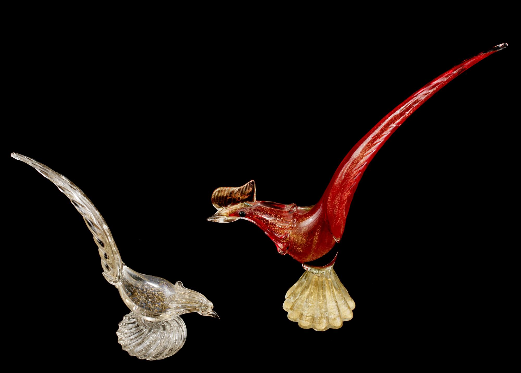 FIGURINER, 2 st, glas, Murano, Italien, 1900-talets andra hälft.