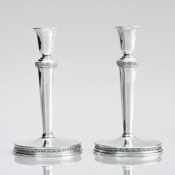 Eric Råström, a pair of silver candlesticks, company CG Råström, Stockholm 1974.