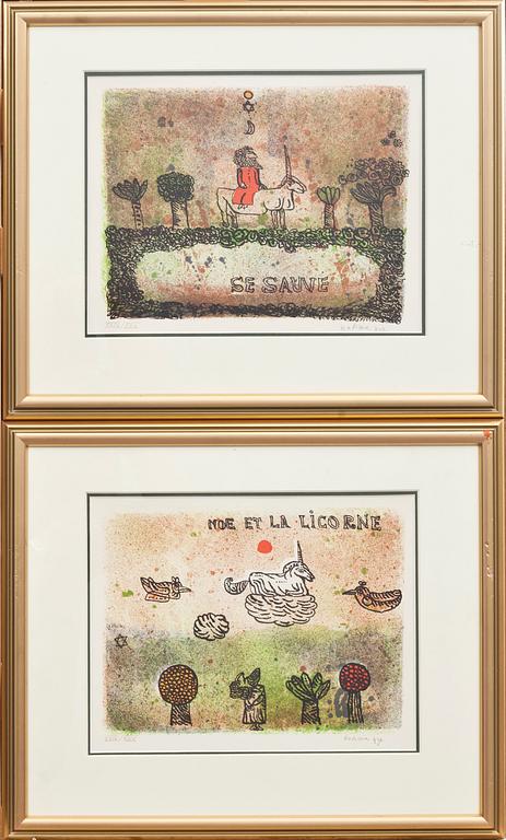 MADELEINE PYK, 2 st. Färglitografi, signerade och numrerade XXIV/XXV.